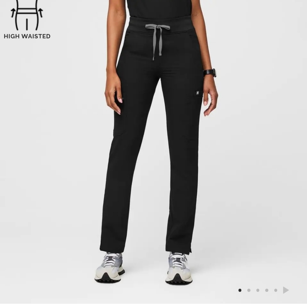 Figs Yola Skinny Scrub Pants - black - size small petite